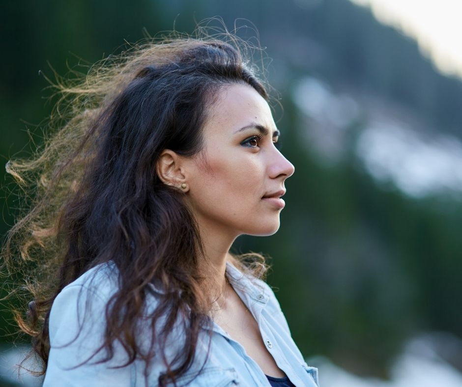Portrait Of Beautiful South African Young Woman With Curly Loose